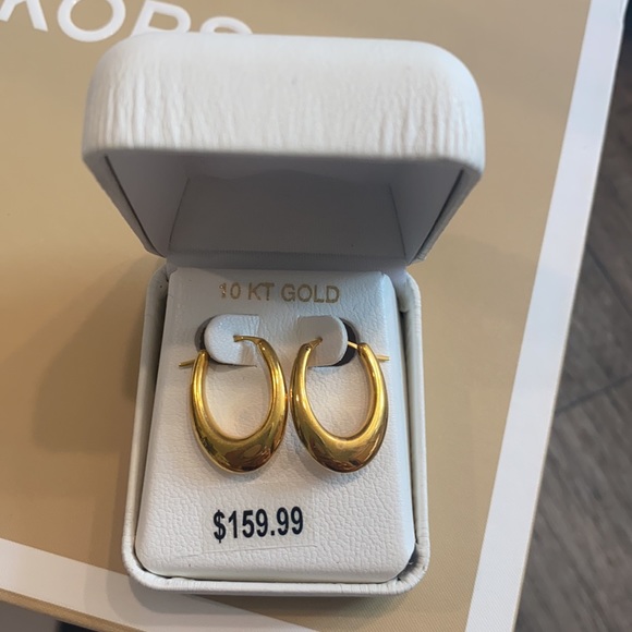 10K Resin thick oval hoop earrings - Picture 2 of 8